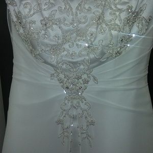 Petite A-line with Chiffon Split Front Overlay